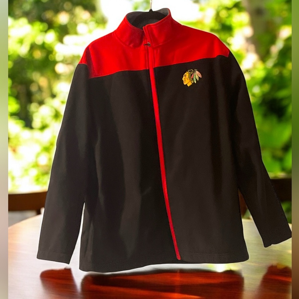 Chicago Blackhawks Embroidered NHL Windbreaker Jacket Size L 42/44.